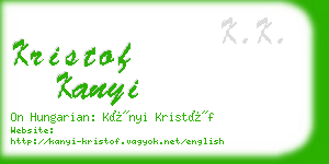 kristof kanyi business card